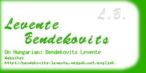 levente bendekovits business card